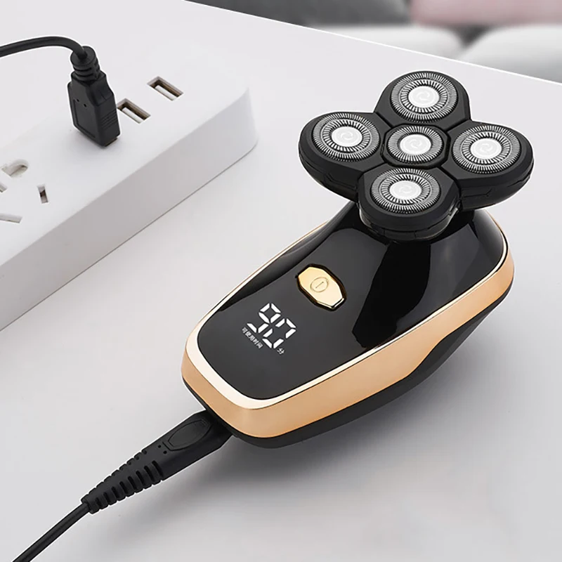 Rechargeable Five-Blade Waterproof Beard Trimmer Electric Shaver for Men with USB Power Source for Face Household RV Hotel Use supplier