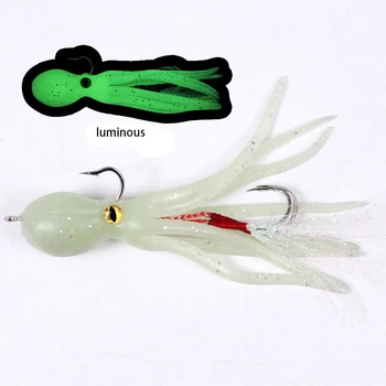 New 110mm 21g Soft Luminous Silicone Skirts Lure Artificial Squid and Octopus Bait with Hook for River Boat Fishing – Soft Lure – view 3