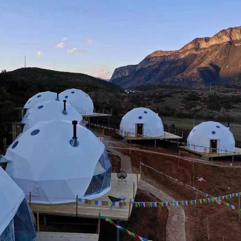 Babery Glamping Luxury Resort Bubble Tent Luxury Large Hotel Geodesic  Glamping Dome Tent