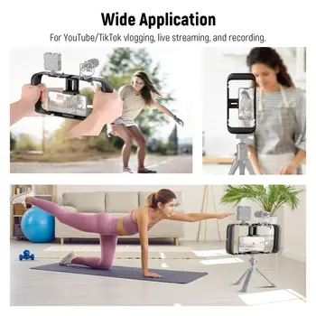Universal Phone Cage Smartphone Video Rig Kit with Cold Shoe Tripod Mount NEEWER Smartphone Video Rig with Neck Strap product image