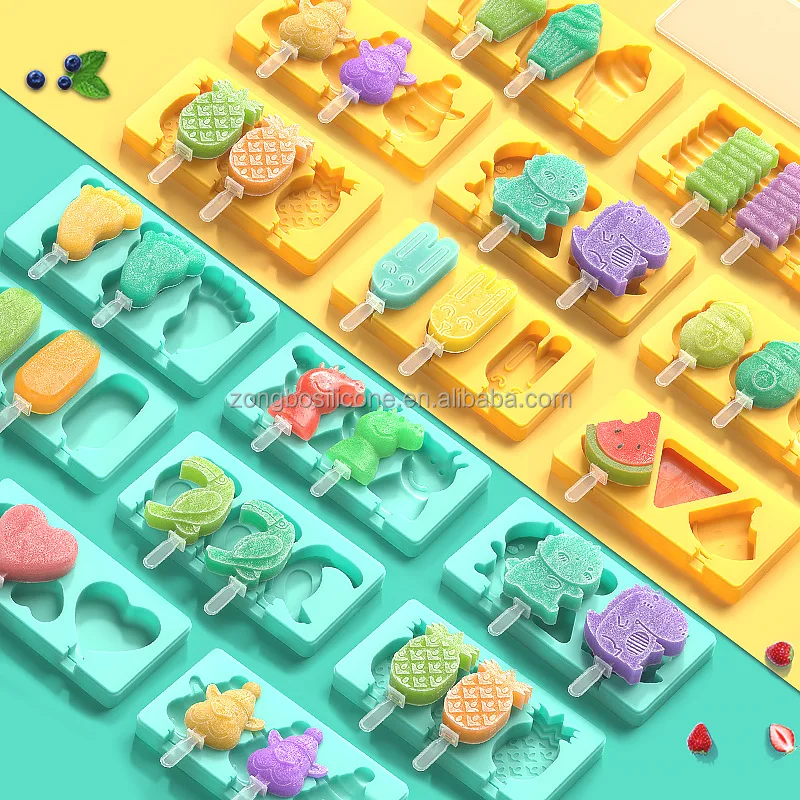 Dinosaur Silicone Popsicle Molds Ice Pop Molds Maker With Bpa Free Reusable Ice Lolly Moulds For