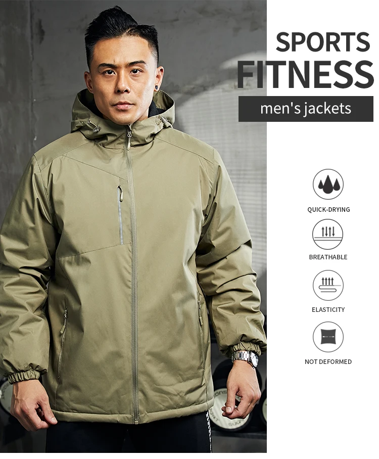 2022 Winter Thick Fleece Thermal Jacket Men Outdoor Fitness Sport