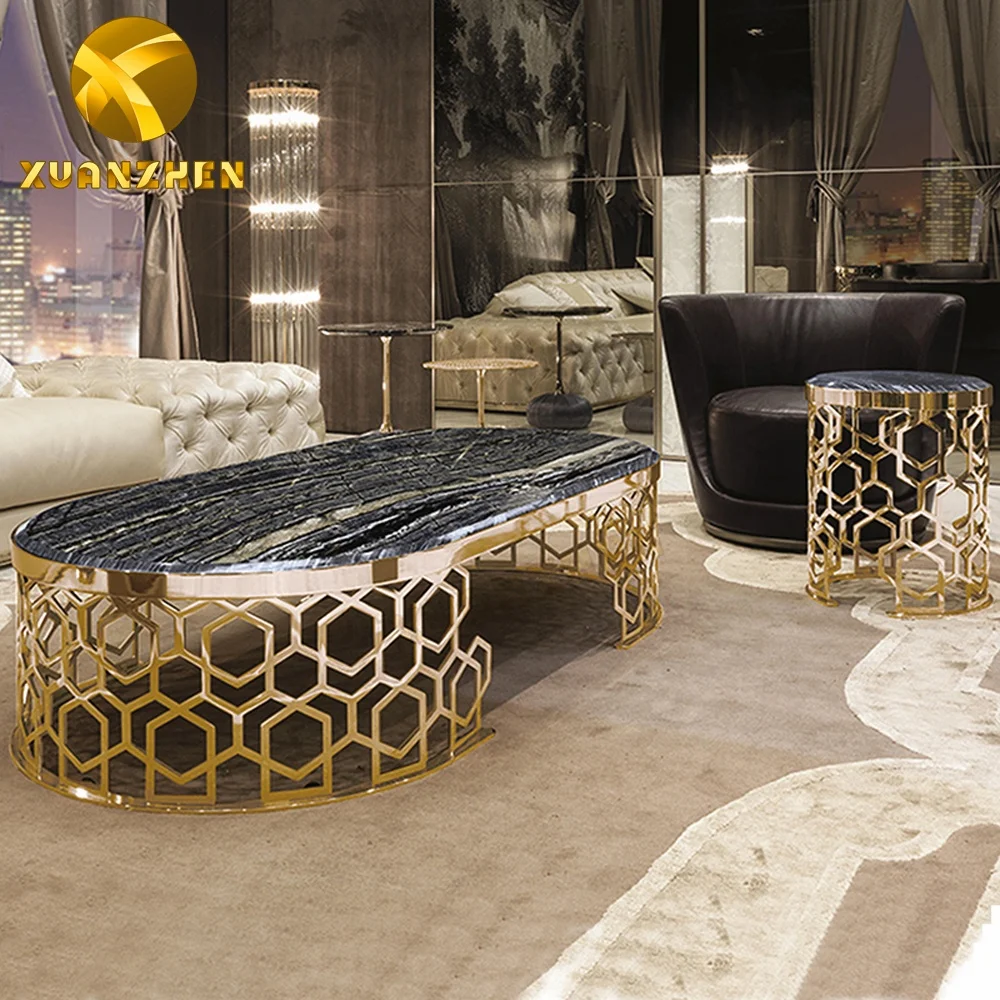 Living Room Furniture Marble Coffee Table Luxury Tv Stands Gold Metal Modern Center Table Tv Table Tv Unit Tv Cabinet for Home