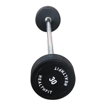factory wholesale fitness equipment different weight fixed straight EZ curl rubber barbell for home and gym Club
