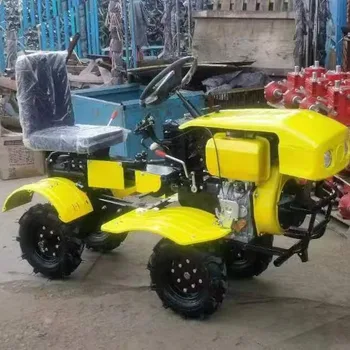 High Productivity Diesel Four-Wheel Drive Mini Tiller Household Small Farm Use Rotary Tiller Gasoline Power Source Gearbox Core