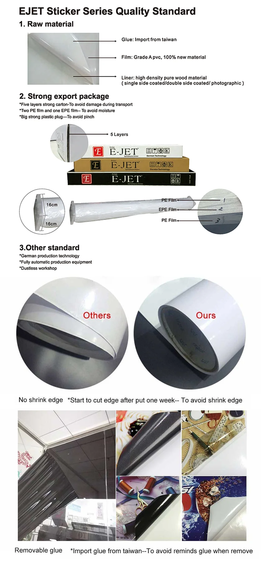 140g Printable PVC Self Adhesive Vinyl Sticker Roll
