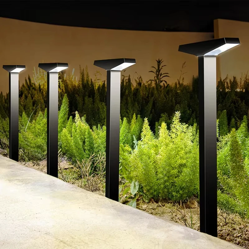 product modern design nordic style waterproof black led solar garden light 1000mah battery powered solar pathway lights for patio-42