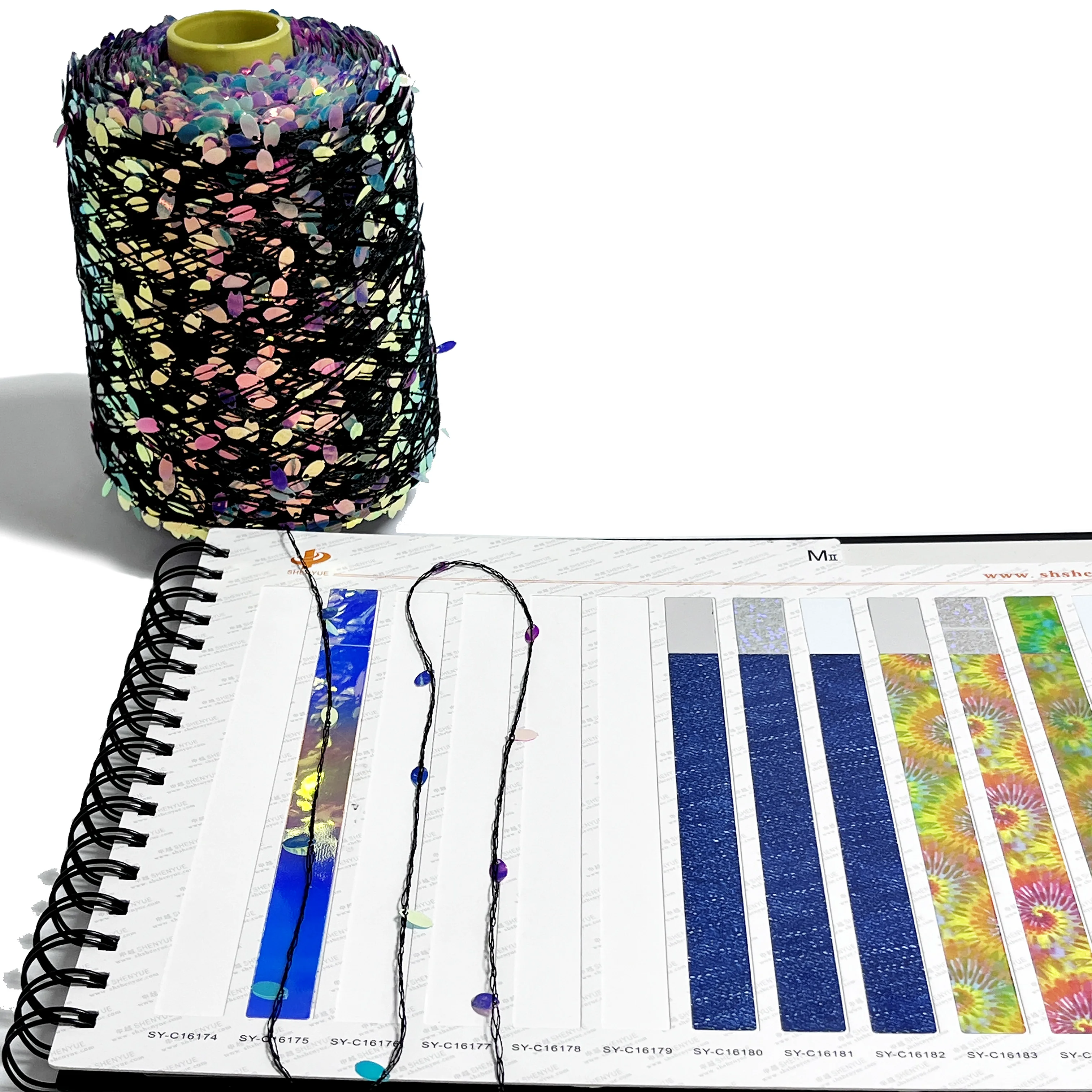 Причудливая овальная пряжа с блестками для вязания хлопчатобумажной пряжи ручного