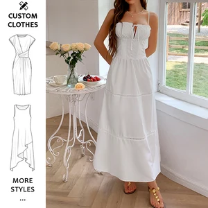 Wholesale women summer dresses spaghetti strap long casual dress elegance apparel