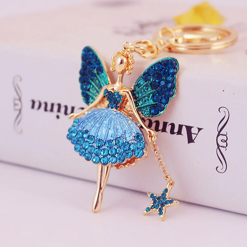  Cute Creative Rhinestone Wing Fairy Key Ring, Car Keychain for  Women Backpack Charm, Key Holder Girl Bag Jewelry (Color : Gold, Size : 4.9  in) : Clothing, Shoes & Jewelry