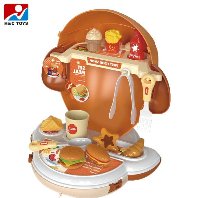 Simulation Play Hamburger Bread Shop Set Toys Cartoon Airplane Fast Food Novelty Toy