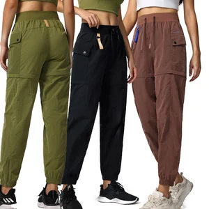 High Quality High-Waist Convertible Leg Hiking Windproof Pants Leg Sports Trousers Loose Drawstring Hiking Outdoor Jogger Pants