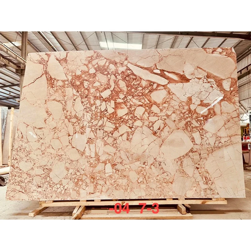 שיש יוקרתי מודרני מעובד Calcutta Viola ורוד לוח למטבח בית כפר מלון פנים אי גג שיש