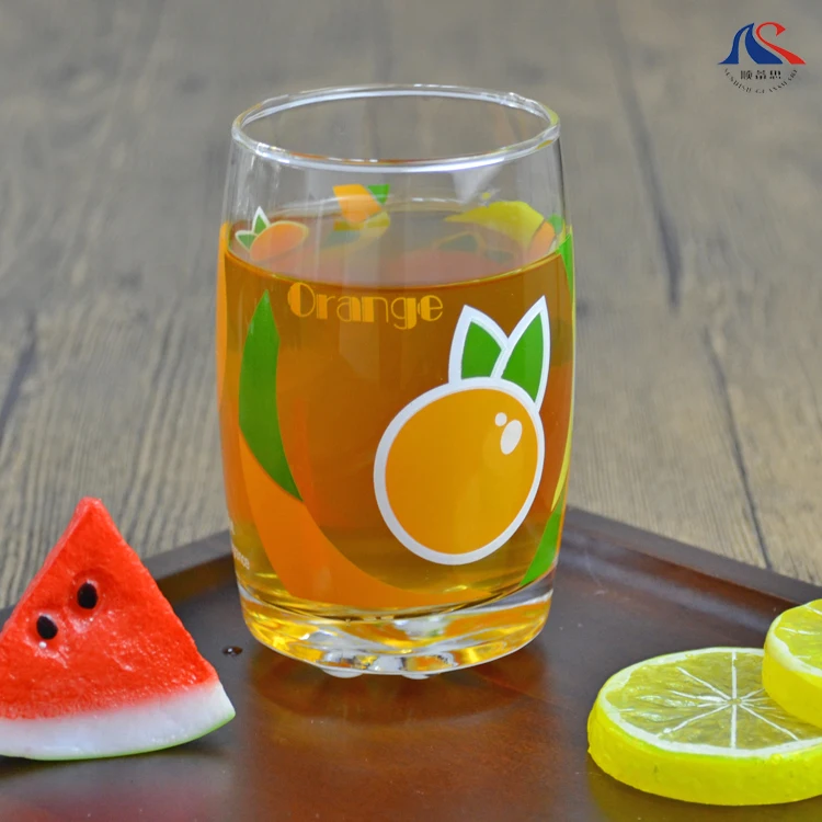 Personalized Custom Design 250ml Water Juice Glass With Machine Printing 9oz Blown Printed Drink Cup for Bar Hotel Copa Tumbler