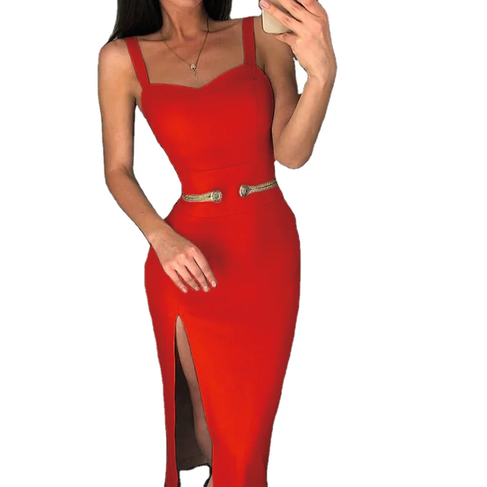 Wholesale Ceñido vestido rojo de moda, novedad, 2021 From