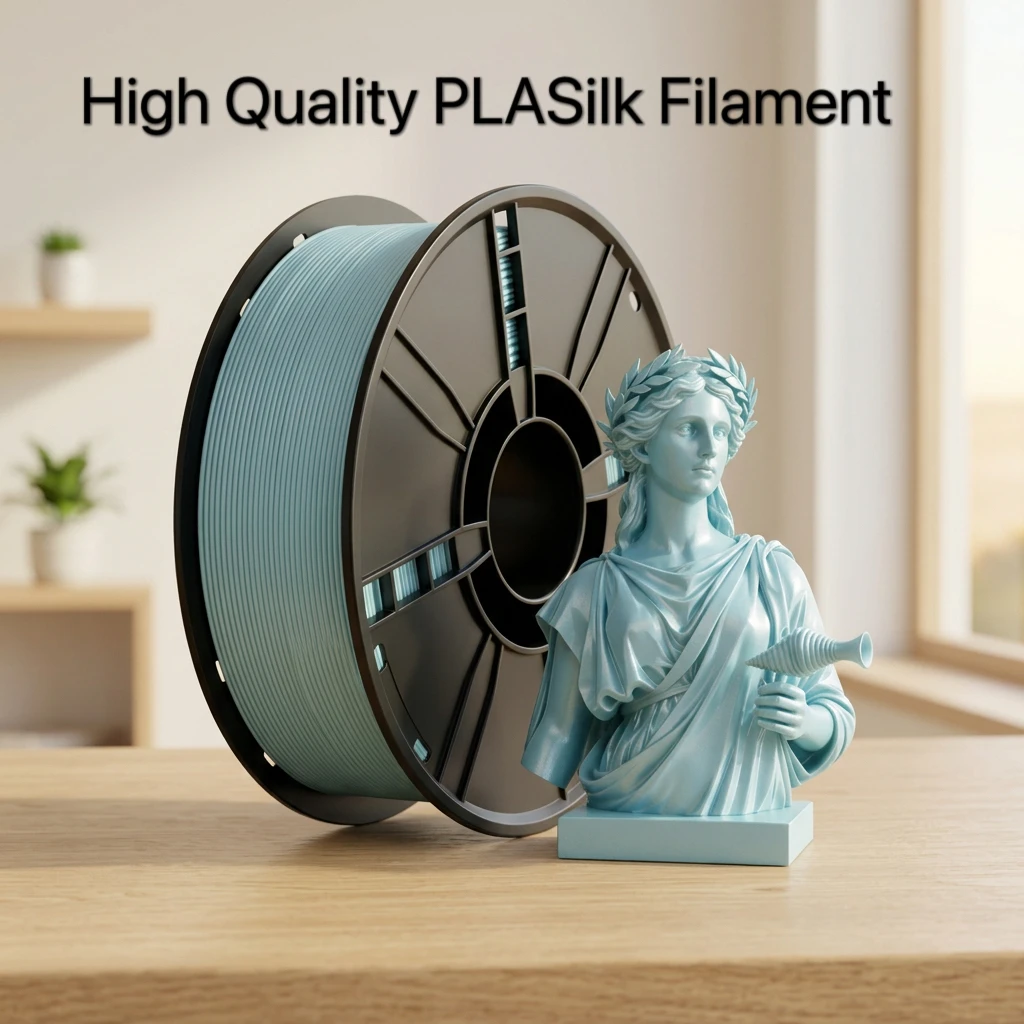 Metallic Shiny PLA Silk Filament 1.75mm 1kg, Silver Gold Silk PLA 3D Printer Consumables for Decorative Art Models