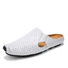L286 white half-slip loafers