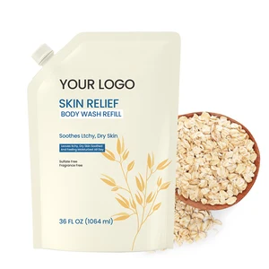 Private Label OEM Gentle Shower Gel for Sensitive Skin Niacinamide-Infused Oatmeal Coconut Water Body Wash Moisturizing