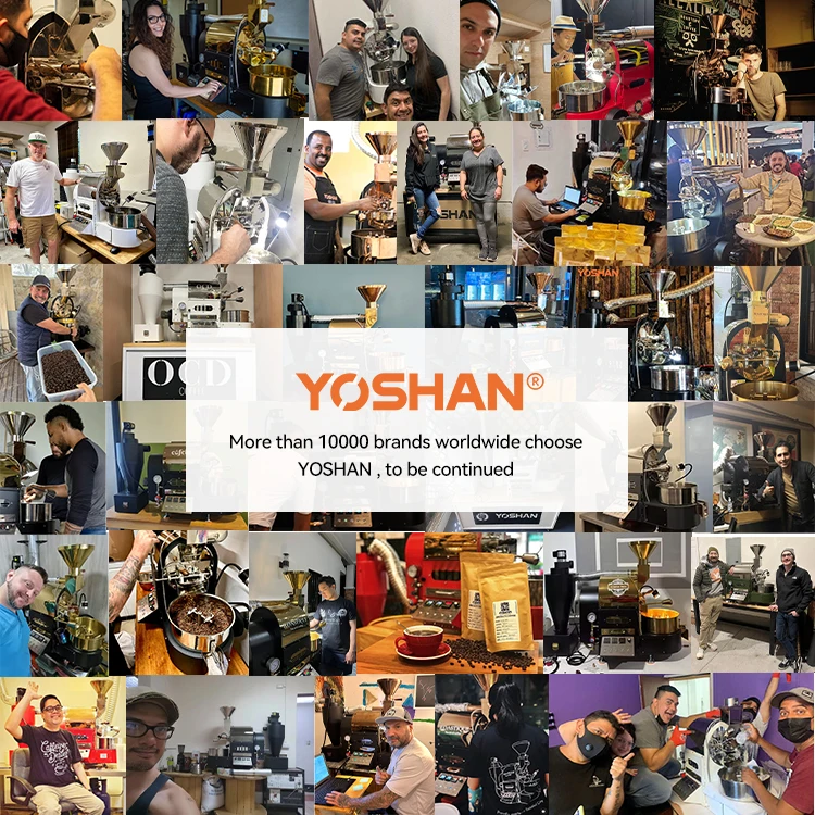 Yoshan Home  Coffee Roasting Machines Gas Electrical Hot Air 2kg 1kg 500gr Fresh Coffee Drum Coffee Roaster for Commercial Use