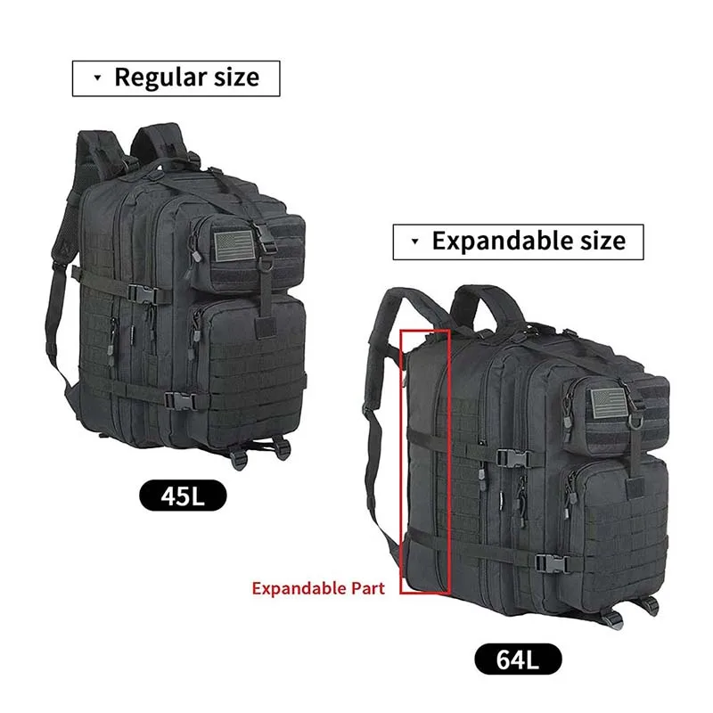 Large Tactical Backpack Heavy Duty Waterproof Tactical Hiking Bags Rucksack Tactical Backpacks for Climbing