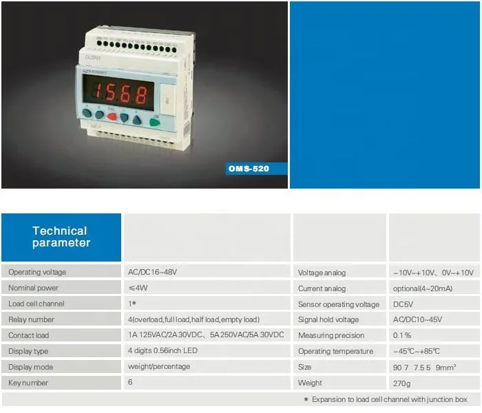 OMS-560 Elevator Load Measurement Controller OMS-520 Elevator Load Weighing Sensor Cell Price