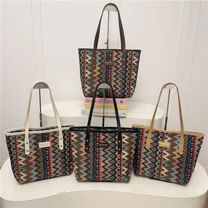 2026 Wholesale Large Capacity Women's Bag New Trendy Rainbow Color Fashion Tote Bag