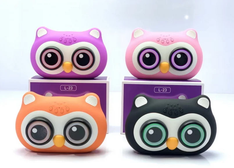 Cut Speaker Owl Design Build in Battery TWS Bass Stereo RGB Lights Children Mini Wireless Speaker Gift