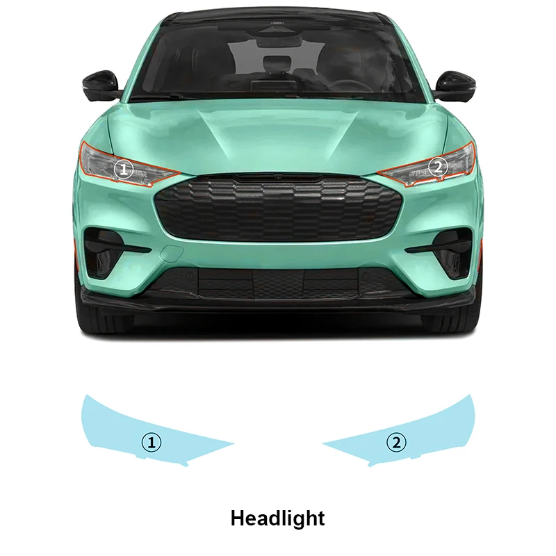 Suitable for Ford Mustang Mach-E Gt Tpu Transparent Protective Film Car Front Headlight Film Rearview Mirror Film Car Sticker