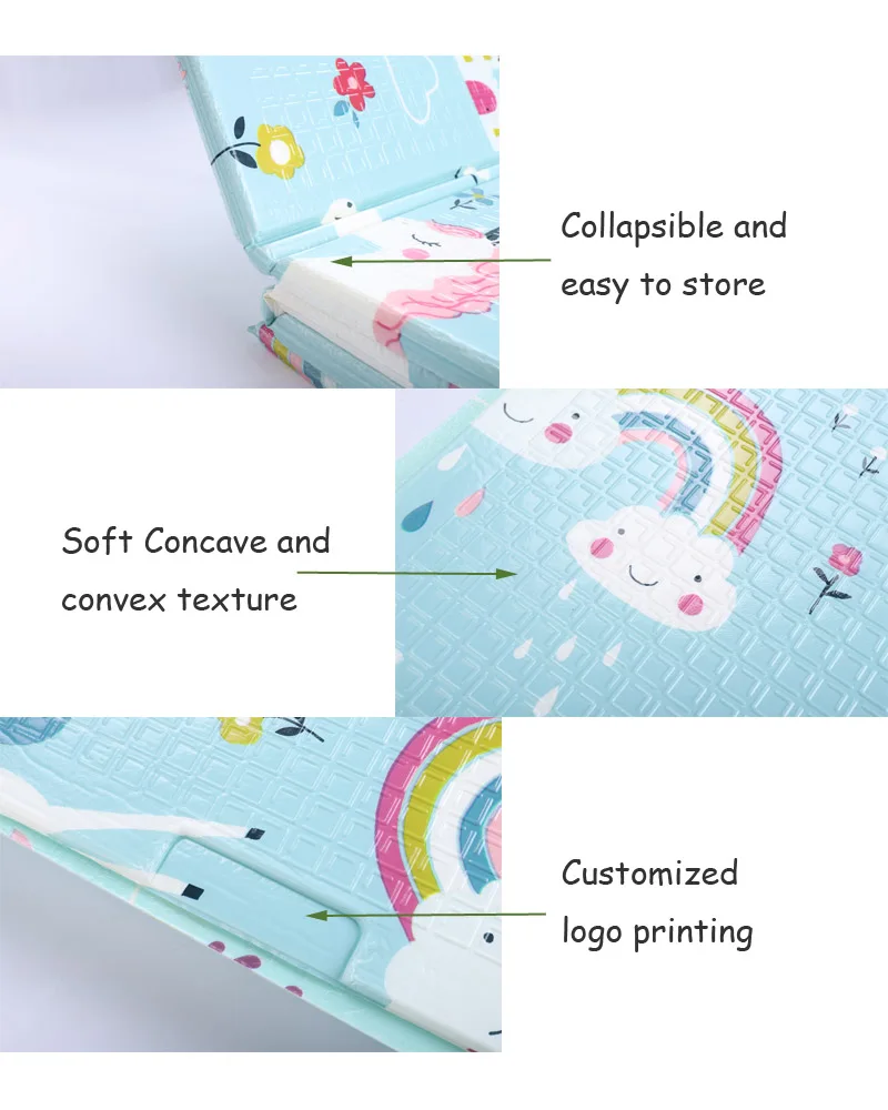 X-Large Waterproof Foam Padded Mat Reversible Foldable Safe Thick XPE Foam Baby Play Mat Crawling Mat for indoor Outer with Bag details