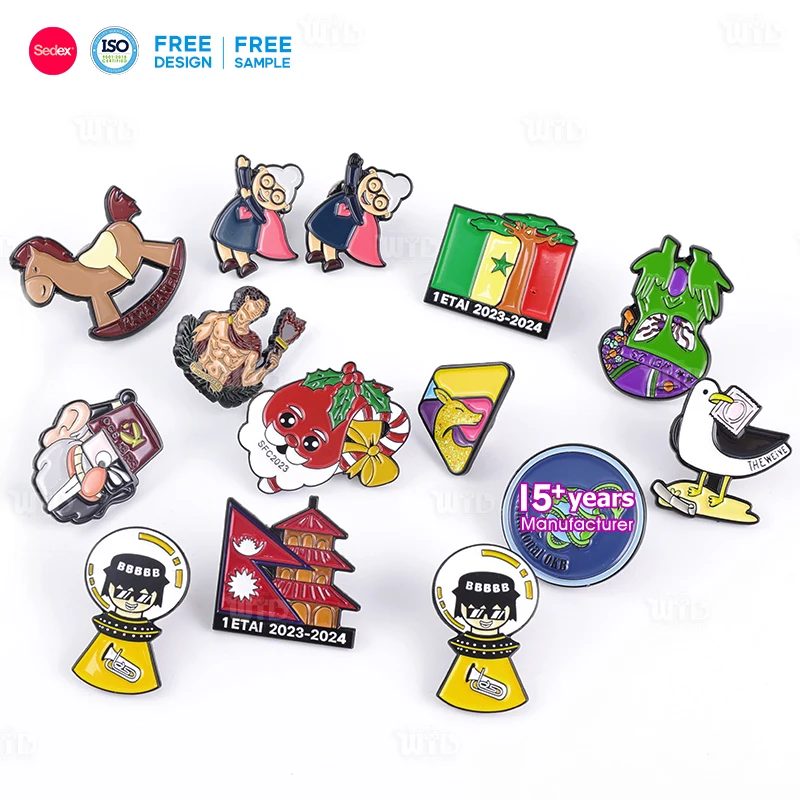 Manufacturers Wholesale Custom Design Soft Hard Enamel Pins Design Your Own Anime Cartoon Funny Bulk Metal Lapel Enamel Pins