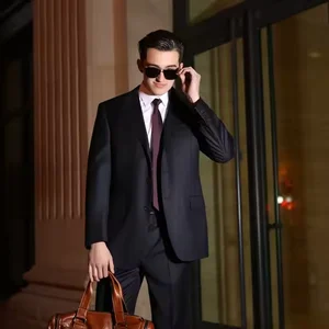 Trending Men's Suits Sets Slim Gentleman Customized Fashion Slim Fit Prom Suits for Men 3 Piece Groom Tuxedo Male Wedding Suit