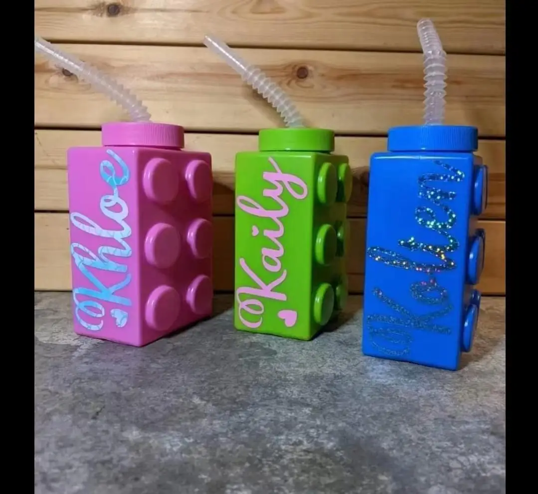 Новая горячая Распродажа 2025 блочная бутылка праздничная соломенная чашка многоразовая подходящая для подарков на день