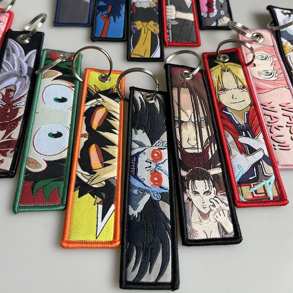 9 Designs Jujutsu Kaisen Fabric Embroidery Keyring Cosplay Anime ...