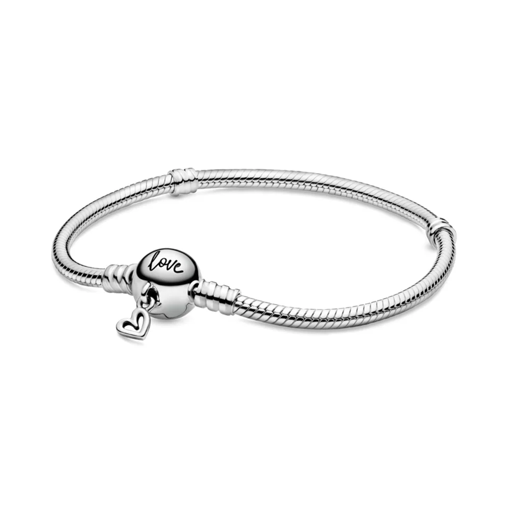 925 Sterling Silver Bracelet Moments Sparkling Mickeymouse Heart Clasp ...