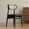 Cadre en bois noir-cuir noir