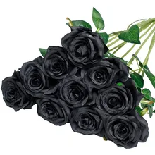 Simulation Rose Flower Artificial Flower For Valentine's Day Mother's Day Wedding dark color artificial flowers