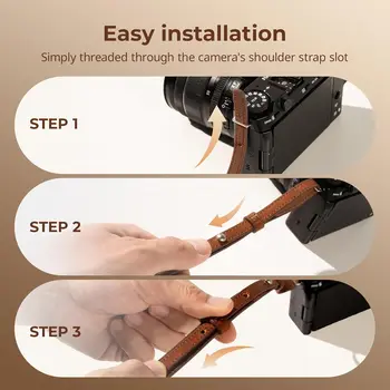 For SMALLRIG Universal Adjustable Leather Camera Neck Shoulder Strap 100 110cm (39 43in) Max Load 10kg (22lb) for DSLR detail image