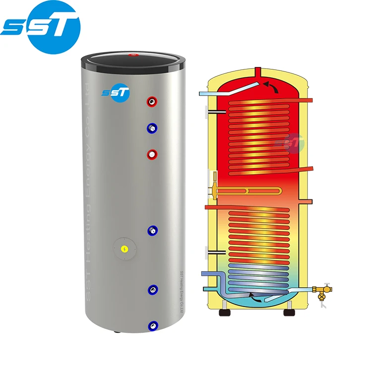 SST Factory Hot water heat pump heater 150L SUS304 cylinders tank europe heat pump heater