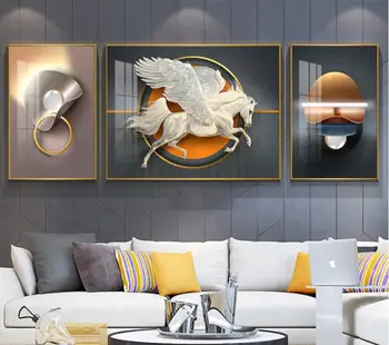 Abstract landscape rich tree elephant modern minimalist light luxury living room decoration painting wall art home decor
