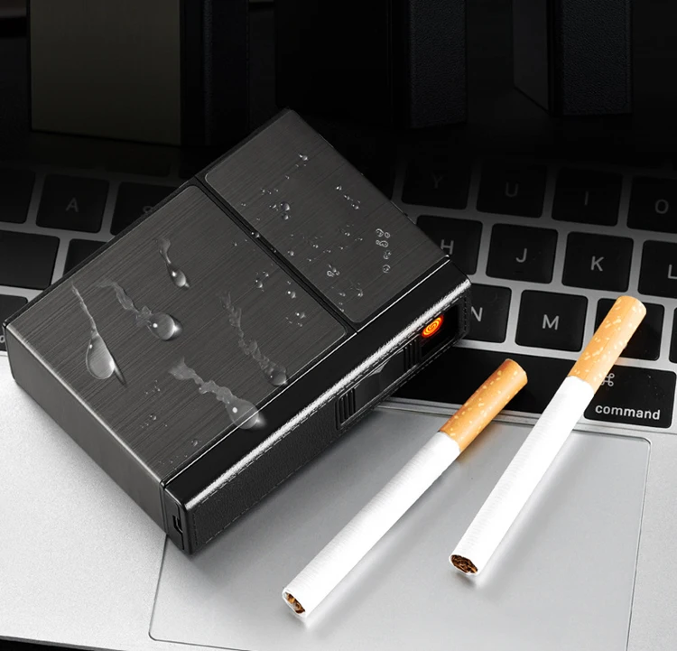 Multi-functional Modern Cigarette Case with Rechargeable Electronic Lighter  for Giveaways