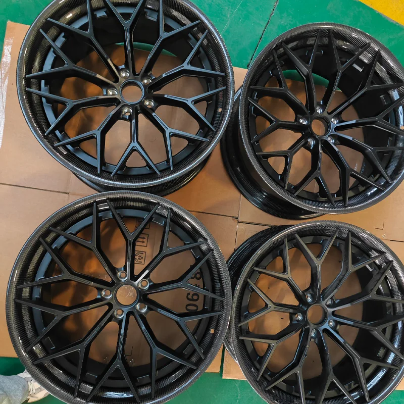 XL 2/3-Piece Carbon Fiber Wheel Deep Dish Matte Black Rim Concave Custom Forged Wheel 5x114.3 5x120 5x112 Car Alloy Wheels - Image 1