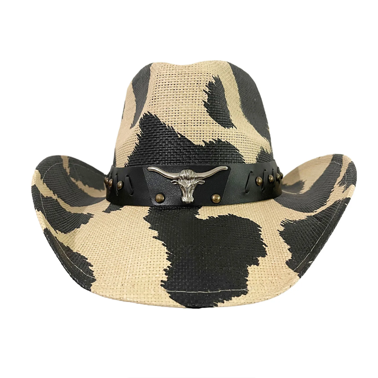 Summer Fashion: Cow Print Cowboy Hat - Breathable & Stylish
