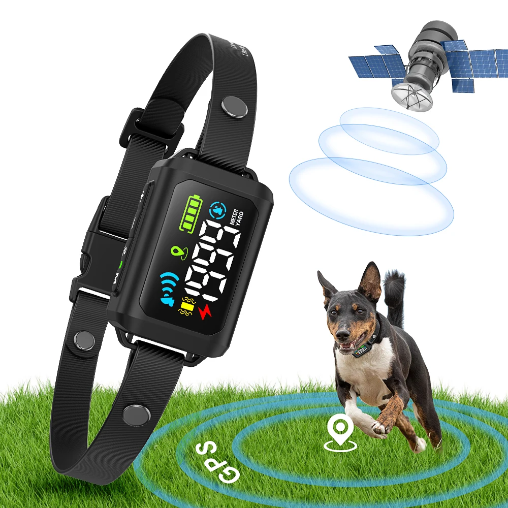 Sistema Di Recinzione Per Cani Wireless GPS, Disposivo Di Arresto Automatico Intelligente Elettrico Per Abbaiare, Collare Antiurto Per Addestramento Di Cani Da Compagnia Con Schermo OLED - Foto 3