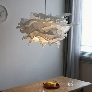 Art Lighting DIY Handmade White Paper Japanese Wabi-sabi Style Chandeliers Kitchen Pendant Lights Modern