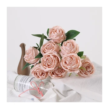 Newest High Quality Customized Cheap Decorative Modern Design Rose Silk Flower Bouquets