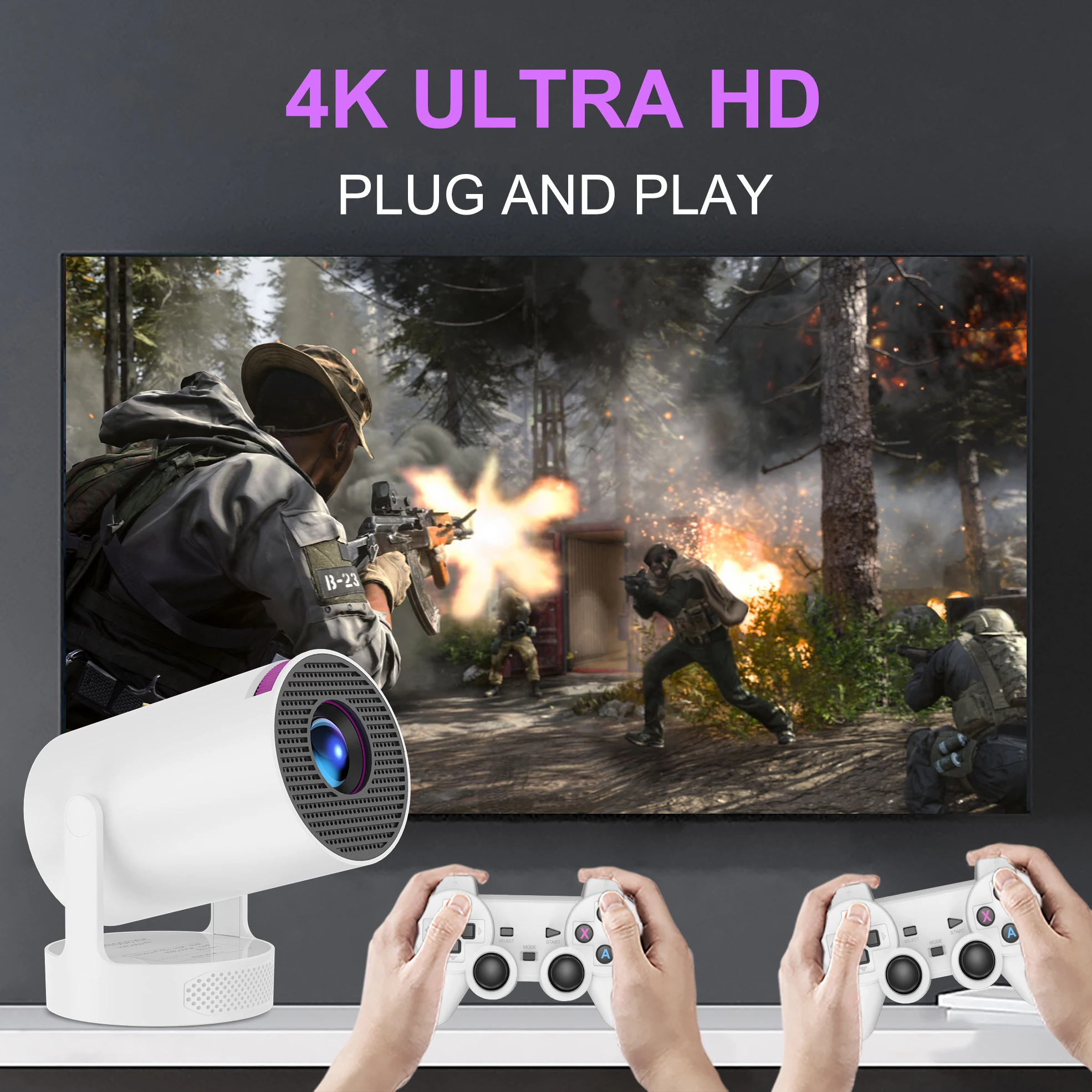 Topleo Gaming Projector Android 11 8k 3d Hy300 Pro Smart Game Console Projector Home 4k Video Portable Mini Android Projector