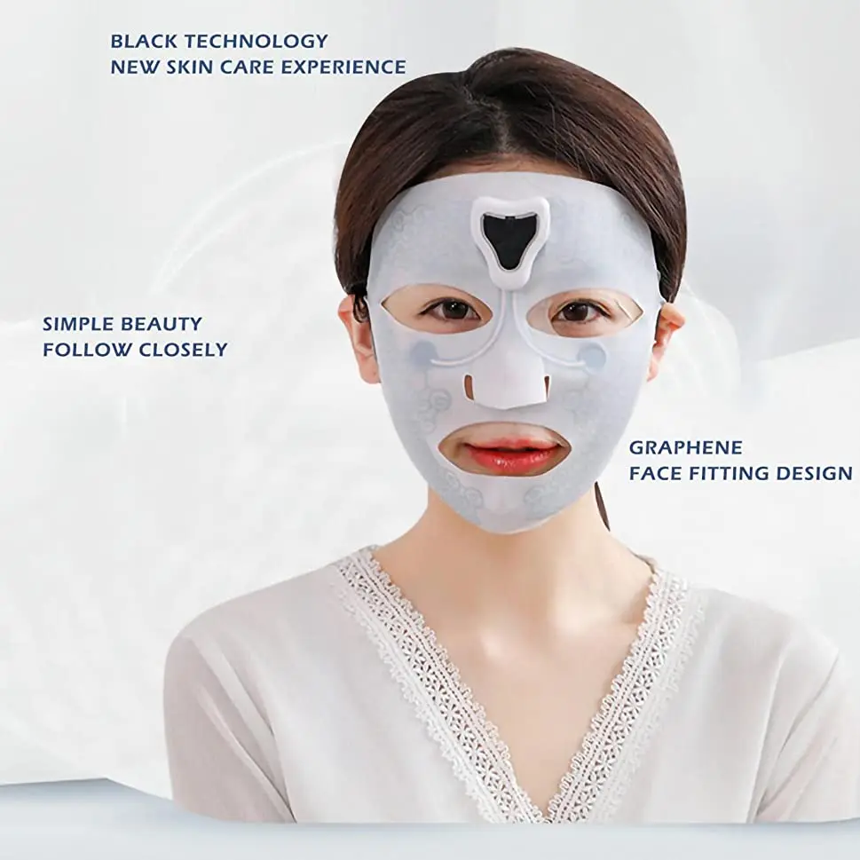 Ems Mask Skin Tightening Spa Beauty Mask Antiaging Facial Lift Silicon Electric Micro Current