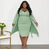 Abito giacca da donna plus size 2 pezzi verde menta