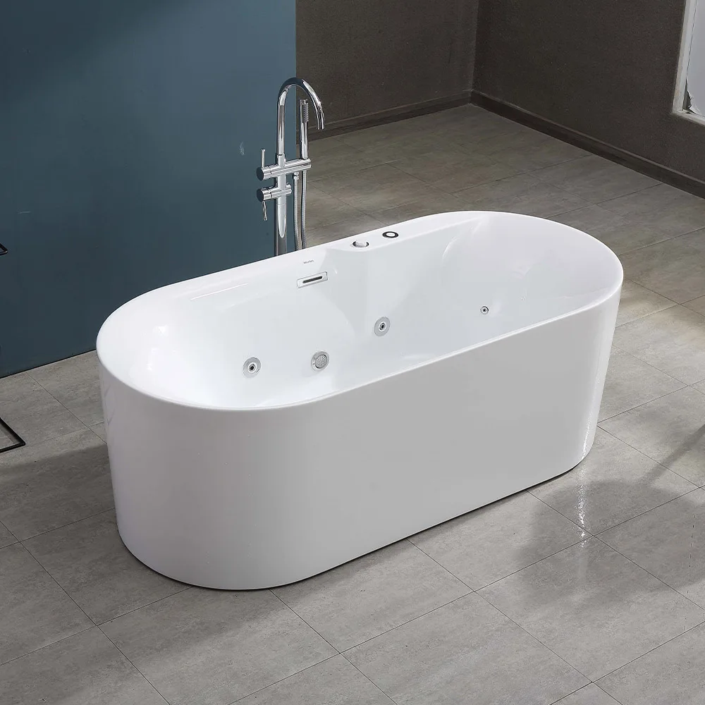 New Design Indoor Spa Tub 1 Person 12 Water Jet Tub Acrylic Whirlpool Massage Freestanding Bathtub
