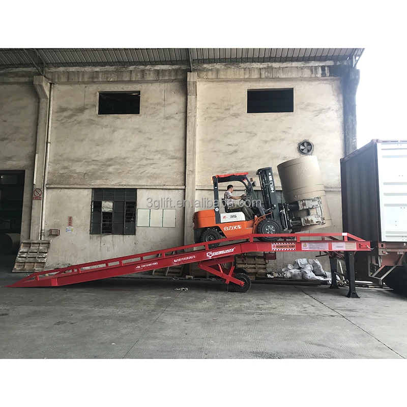 6t Container Ramp 6t-15t Hydraulic Ramp Loading Mobile Loading Yard Ramp 6000kg Dock ...